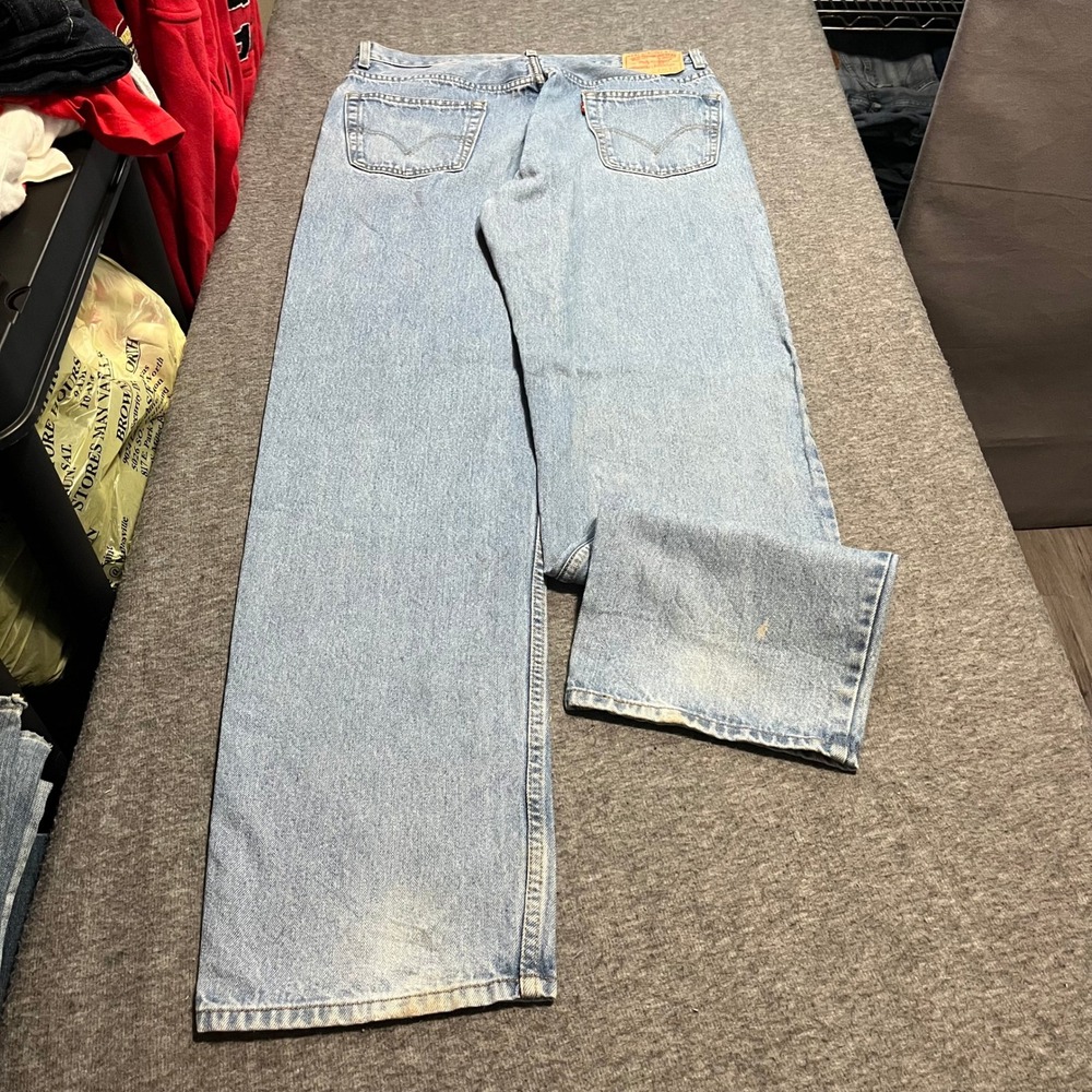 Levis 550 Relaxed Fit Jeans Mens 36x36 Light Wash Denim Blue Pants